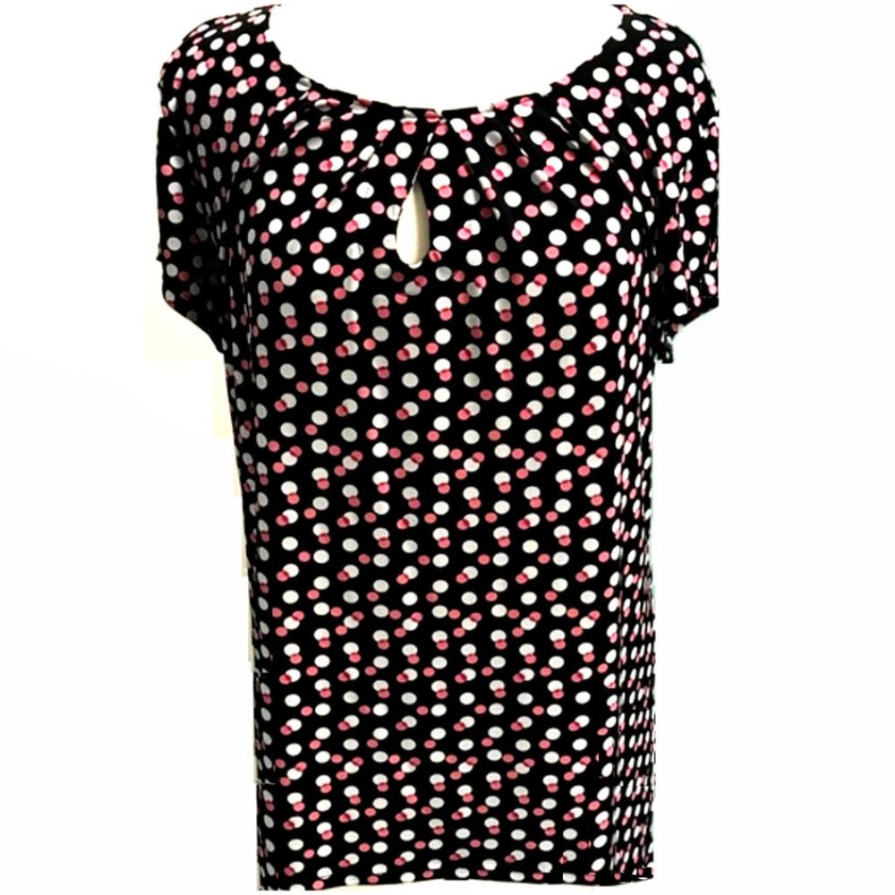 East 5th Keyhole Front Polka Dot Blouse